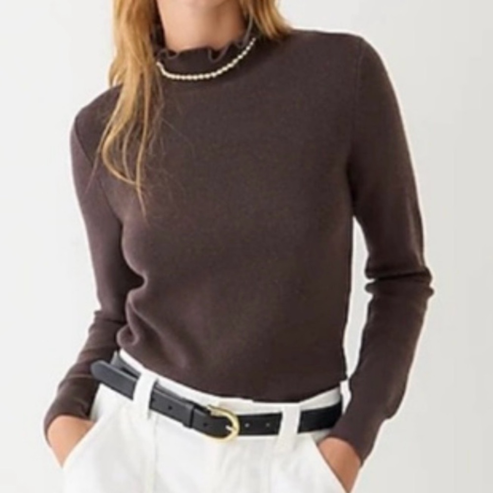 J. Crew Ruffled Neck Sweater